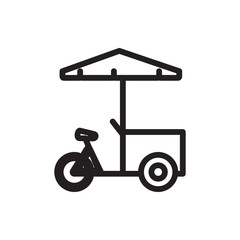 fast food cart icon illustration