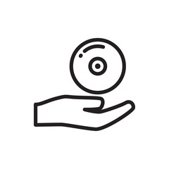 CD on hand icon illustration