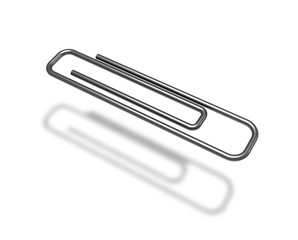  paperclip on the white background