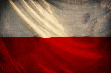 Poland flag ,grunge and retro flag series