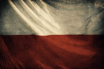 Poland flag ,grunge and retro flag series