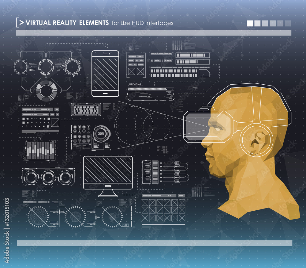 Poster set of black and white infographic elements. head-up display elements for the web and app. futuristi