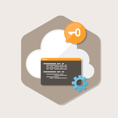 secure cloud flat icon.