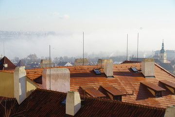 above the roofs of Prag