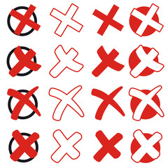 collection red crosses