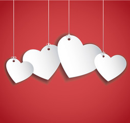 hang hearts mobile Valentine`s day background.