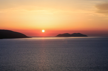 Naklejka na ściany i meble Adriatic sea sunset view (Albania).