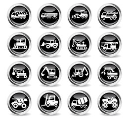 construction machinery icon set