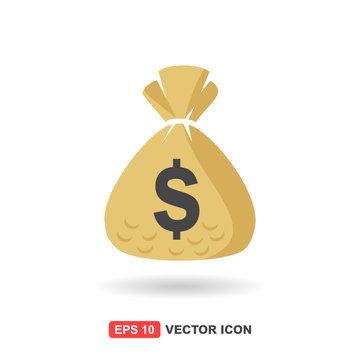 Money Bag Icon / Vector With Color