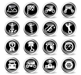 moto racing icon set