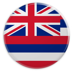 US State Button: Hawaii Flag Badge, illustration on white background