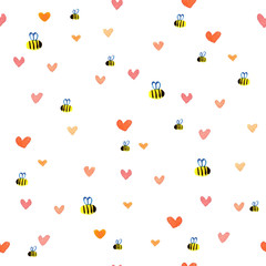 watercolor hearts pattern