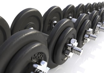 Dumbbells isolated on white background