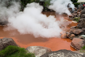 Blood pond hell in Beppu city