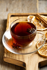 Winter tea with herbs and spices