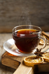 Winter tea with herbs and spices