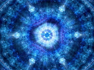 Blue glowing esoteric fractal