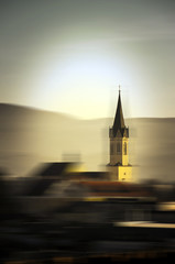 Motion blurred church