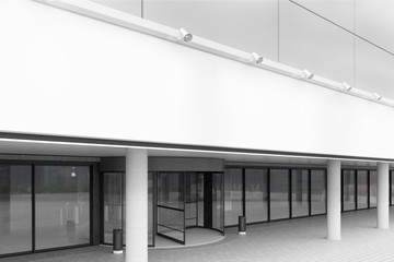 Entrance to office building, side view