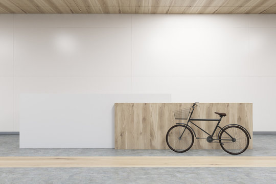 Reception counter and a bike