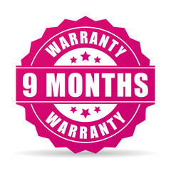 9 months warranty vector icon