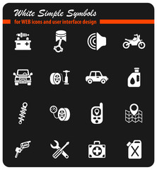 car shop icon set