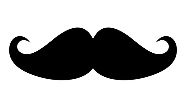 Black mustache vector shape icon