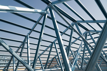 Structure of steel roof.