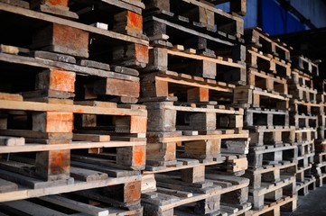 background wooden pallets. furniture from pallets