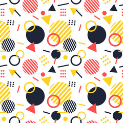 Colorful geometric Memphis style pattern