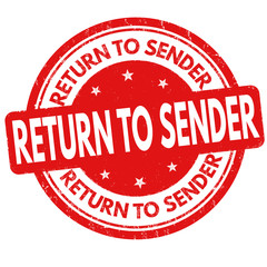 Return to sender sign or stamp