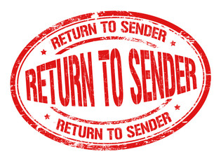 Return to sender sign or stamp
