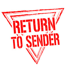 Return to sender sign or stamp