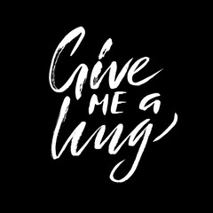 Give me a hug. Brush calligraphy, handwritten text isolated on white background for Valentine s day card, wedding , t-shirt or poster.