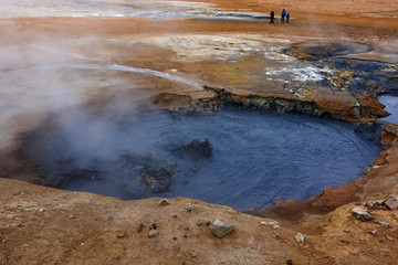Namafjall Hverir sulphur mud pots on Iceland