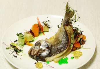 Roasted fish with vegetables