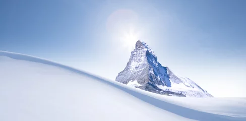 Fotobehang Schneewehe im mit Matterhorn © by-studio