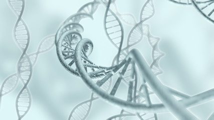 Genetic DNA code strands 3D rendering