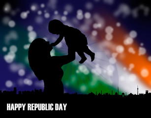 illustration of Happy Republic Day  India background