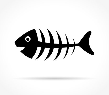 fishbone icon on white background