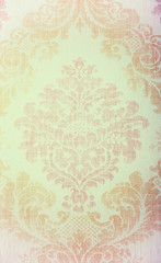 Vintage beige wallpaper with vignette victorian pattern