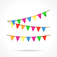 bunting on white background