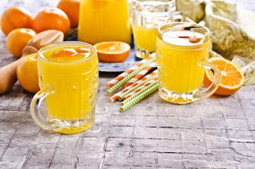 Orange drink in a glass