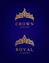 Abstract luxury, royal golden company logo icon vector design. © marylia17