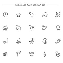 Fototapeta premium Disease icon set