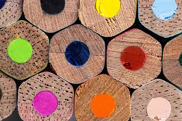 Color Pencils. Colored Pencils Background. Crayons Close Up.