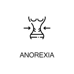 Anorexia flat icon or logo for web design