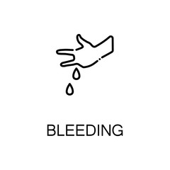 Bleeding flat icon or logo for web design