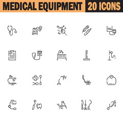 Medical equipment icon set