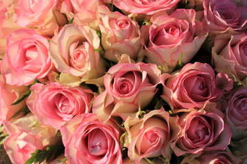 Pink roses wedding bouquet